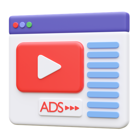 Video Ads  3D Icon