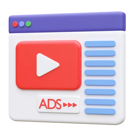 Video Ads  3D Icon