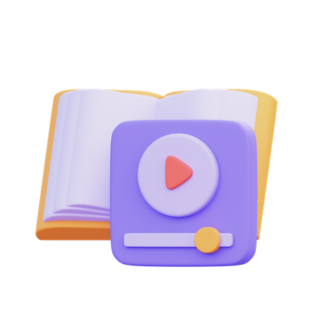 Educación en vídeo  3D Icon