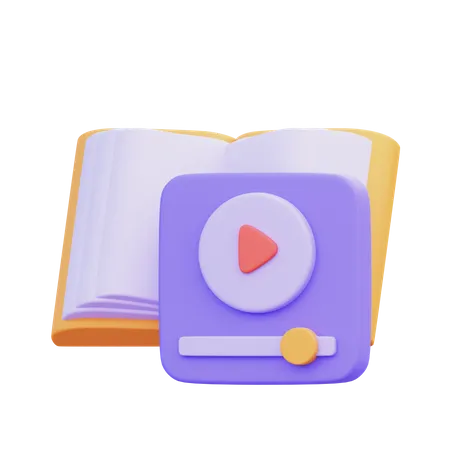 Educación en vídeo  3D Icon