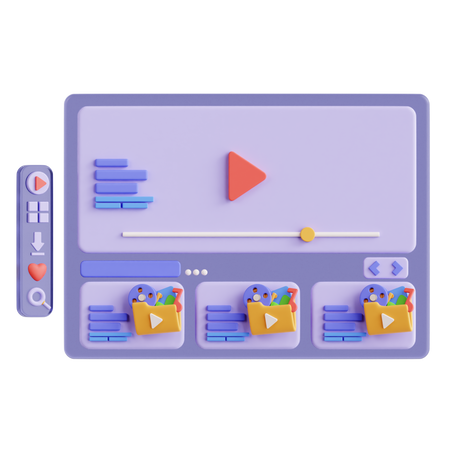 Video Player  3D Icon