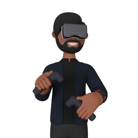 Virtual Reality gamer  3D Illustration