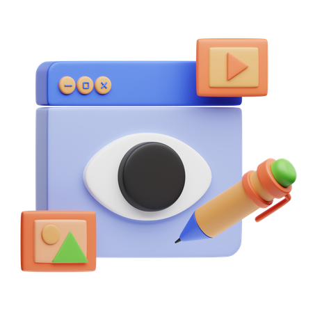 Visual Content  3D Icon