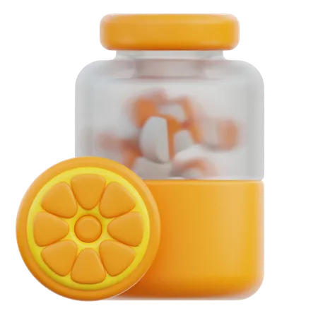 Vitamina C  3D Icon