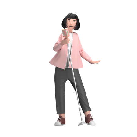 Vocalista femenina  3D Illustration