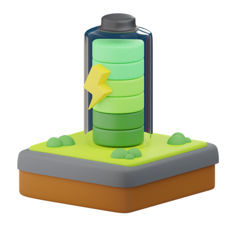 Volle Batterie  3D Illustration