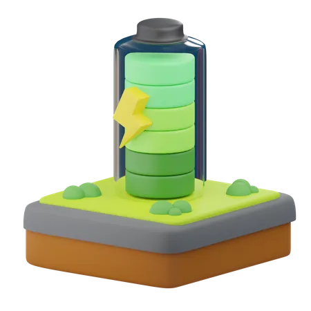 Volle Batterie  3D Illustration