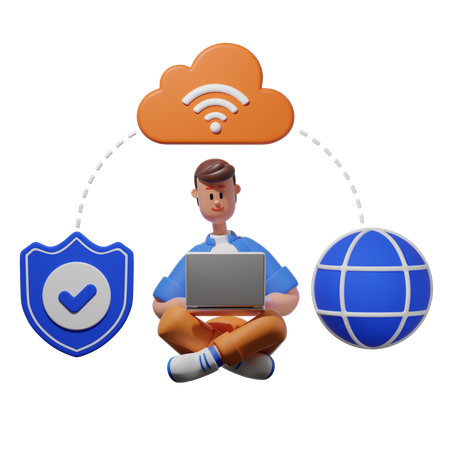 VPN Security  3D Illustration