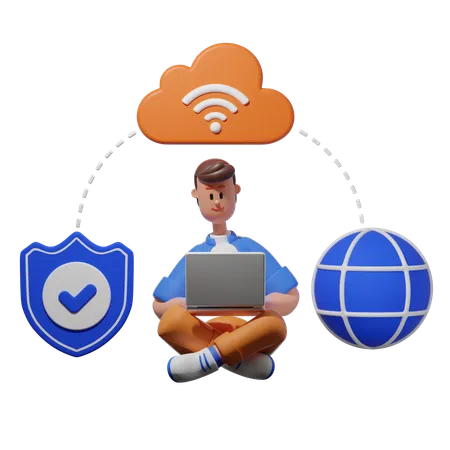 VPN Security  3D Illustration