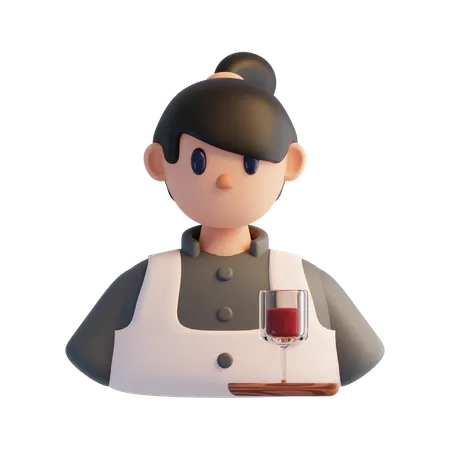 Waitress  3D Icon