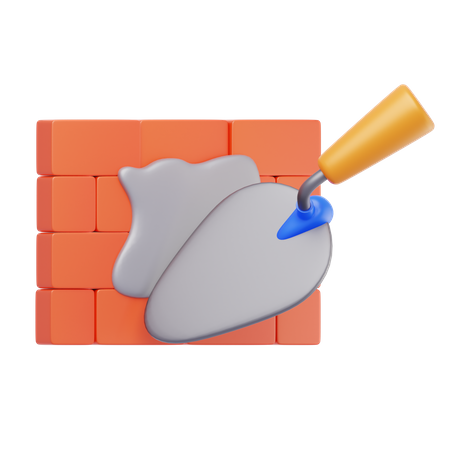 Wall Cement Construction  3D Icon