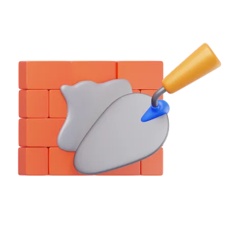 Wall Cement Construction  3D Icon