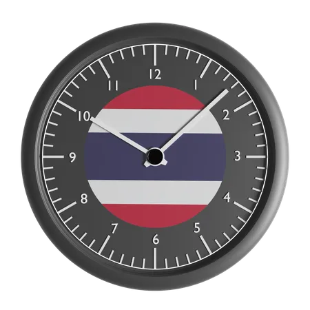 Wall clock with the flag of Thailand  3D Icon