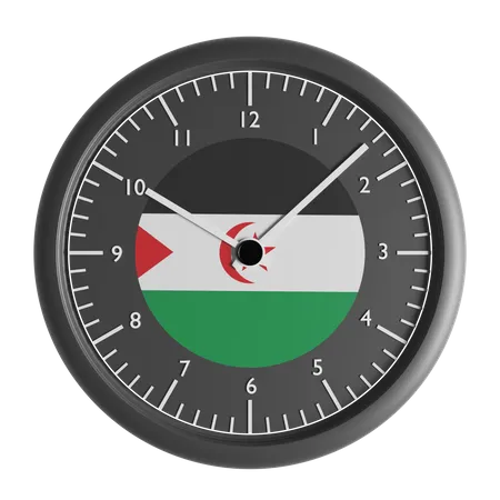 Wanduhr mit der Flagge der Demokratischen Arabischen Republik Sahara  3D Icon