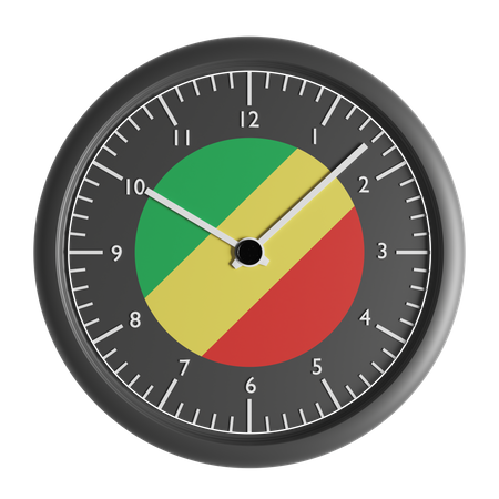 Wanduhr mit der Flagge der Republik Kongo  3D Icon