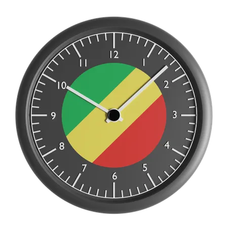 Wanduhr mit der Flagge der Republik Kongo  3D Icon