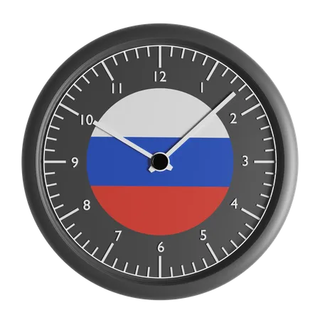 Wanduhr mit der Flagge Russlands  3D Icon