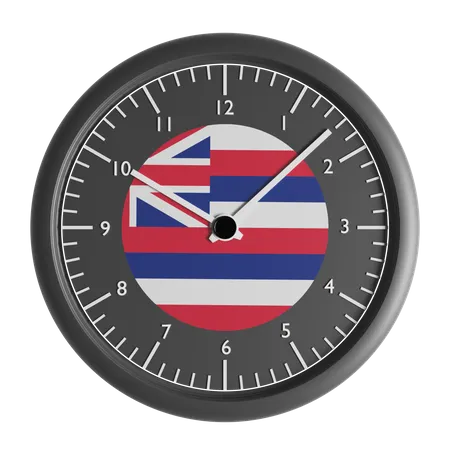 Wanduhr mit der Flagge von Hawaii  3D Icon