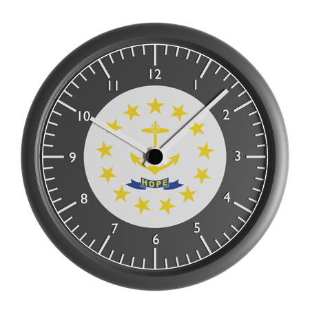 Wanduhr mit der Flagge von Rhode Island  3D Icon