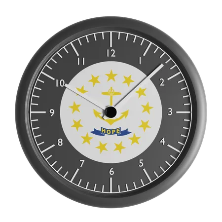 Wanduhr mit der Flagge von Rhode Island  3D Icon