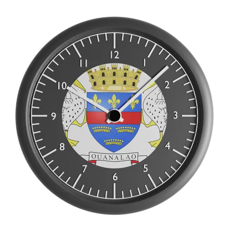 Wanduhr mit der Flagge von Saint-Barthélemy  3D Icon