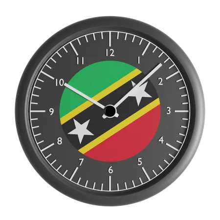 Wanduhr mit der Flagge von St. Kitts und Nevis  3D Icon