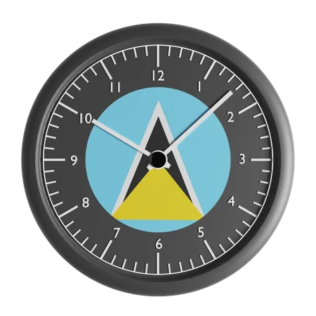 Wanduhr mit der Flagge von St. Lucia  3D Icon