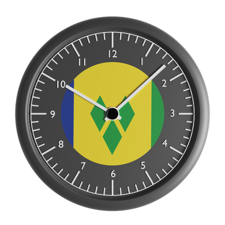 Wanduhr mit der Flagge von St. Vincent und den Grenadinen  3D Icon