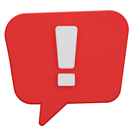 Warning Speech Bubble  3D Icon