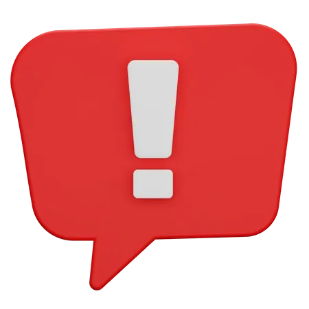 Warning Speech Bubble  3D Icon