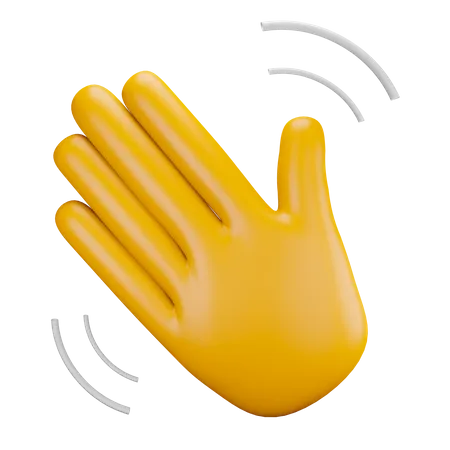 Wave hand gesture  3D Illustration