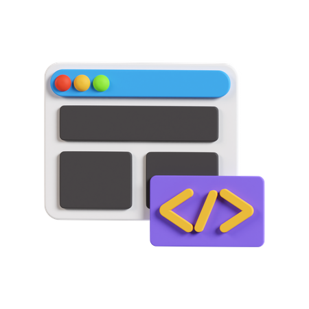 Web Coding  3D Icon