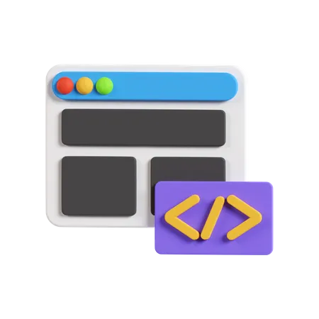 Web Coding  3D Icon