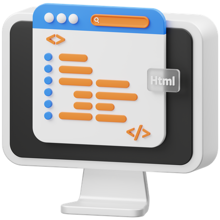 Web Coding  3D Icon