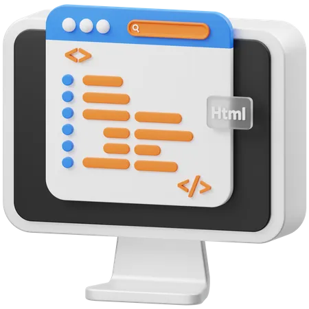 Web Coding  3D Icon