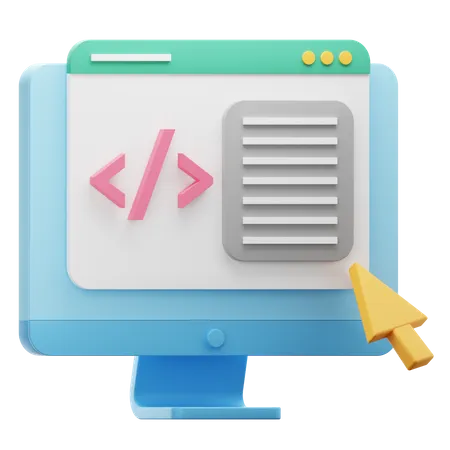 Web Coding  3D Icon