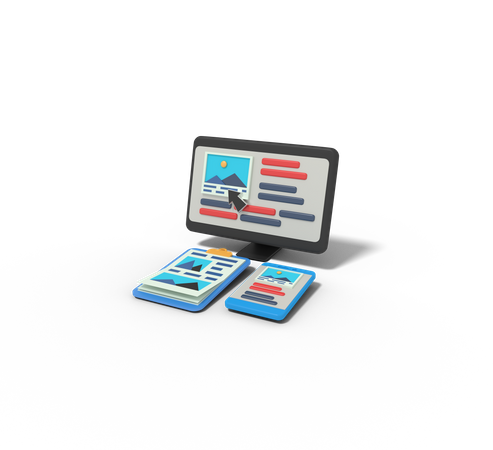 Web design picture responsive  3D Icon