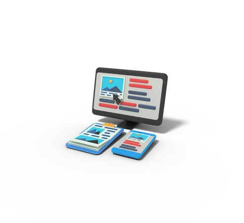 Web design picture responsive  3D Icon