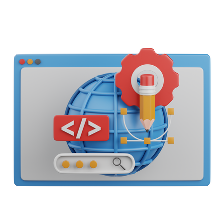 Web Development  3D Icon