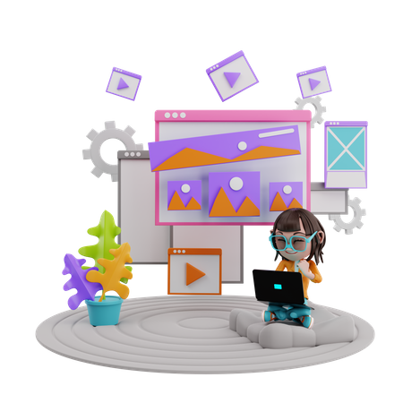 Web Development  3D Illustration