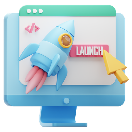 Web Launching  3D Icon