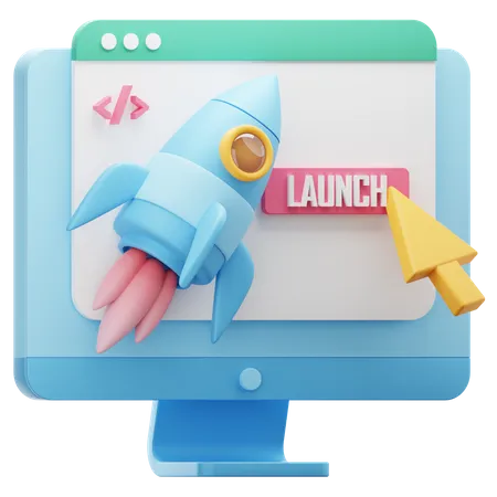 Web Launching  3D Icon