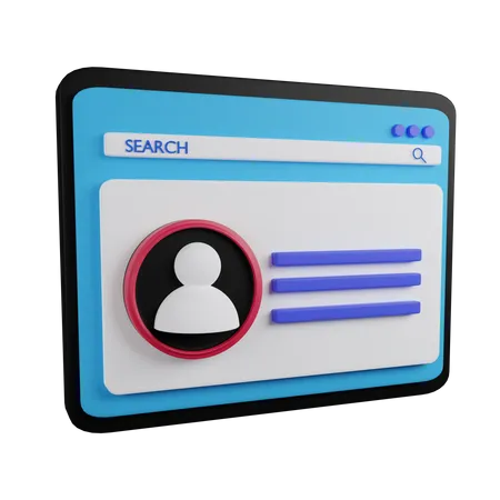 Web profile  3D Icon