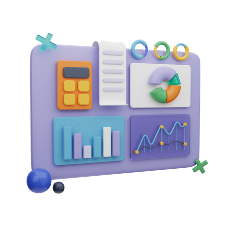 Web Statistics Dashboard  3D Illustration