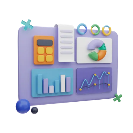 Web Statistics Dashboard  3D Illustration