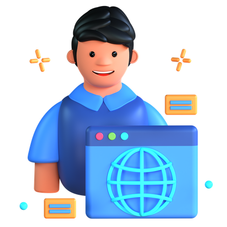 Web User  3D Icon