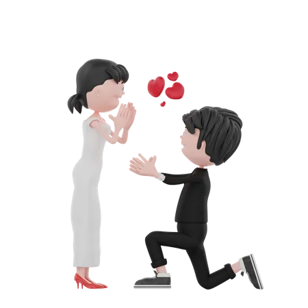 Wedding couple  3D Illustration