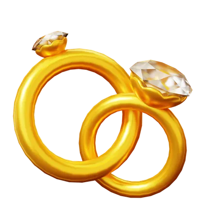 Wedding Rings  3D Icon