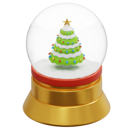 Weihnachtsdekoration mit Schneekugel  3D Icon