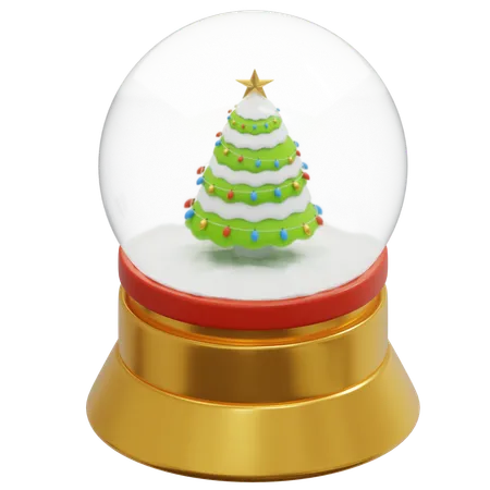 Weihnachtsdekoration mit Schneekugel  3D Icon